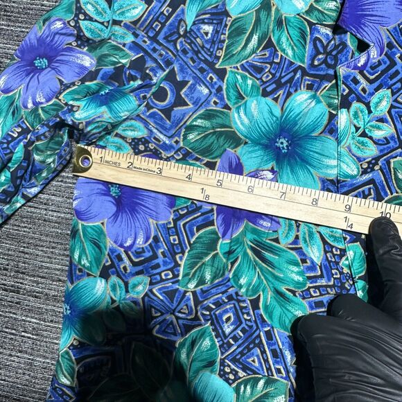 Ship N Shore Vintage Blazer Women's L Blue Green Single Button Made in USA - Picture 7 of 13